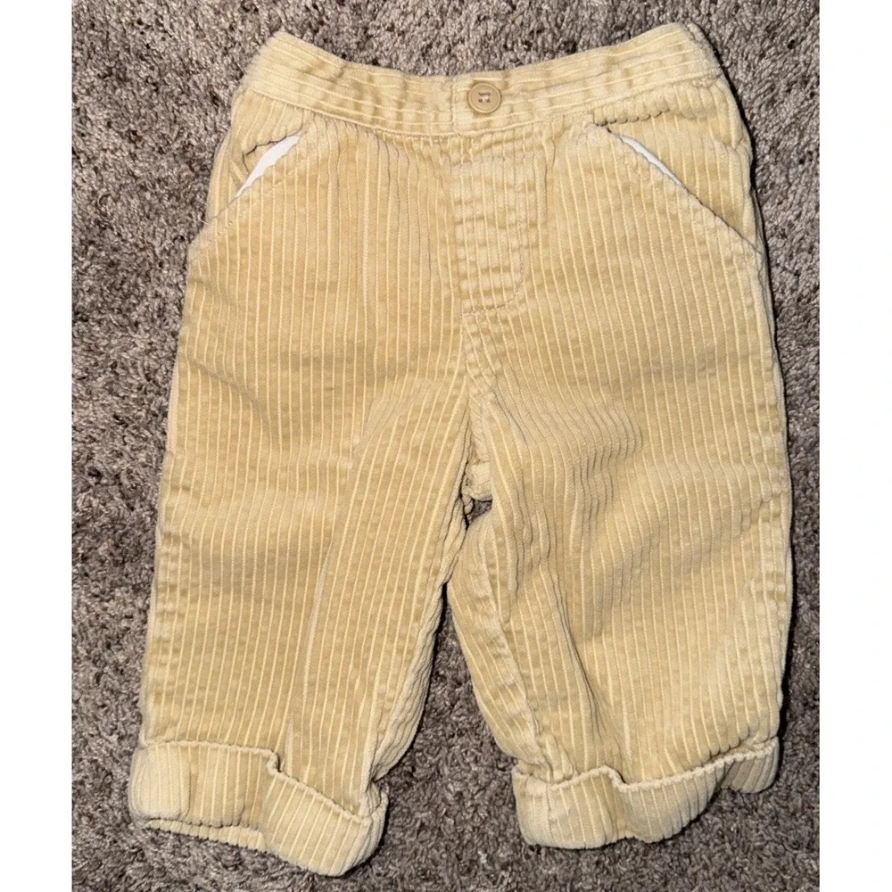 VTG 2006 Gymboree Corduroy Pull On Pant 6-12M‎ Khaki Soft 100% Cotton